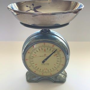 Anthropology metal scale and clock